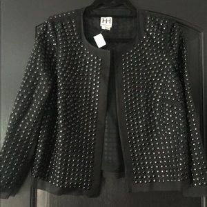 Haute Hippie beaded mesh jacket